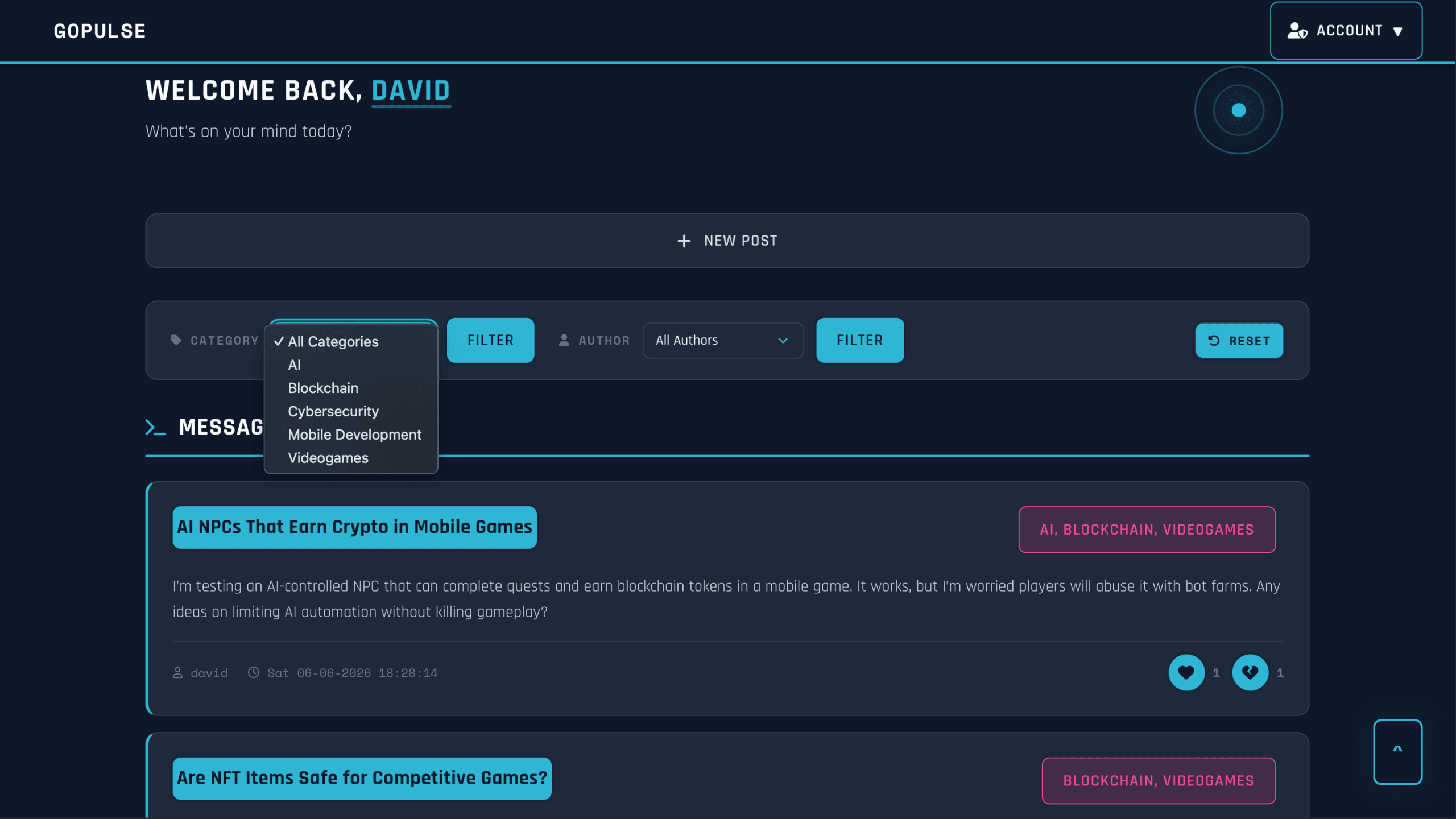 GoPulse - Secure Forum with Custom Infrastructure screenshot