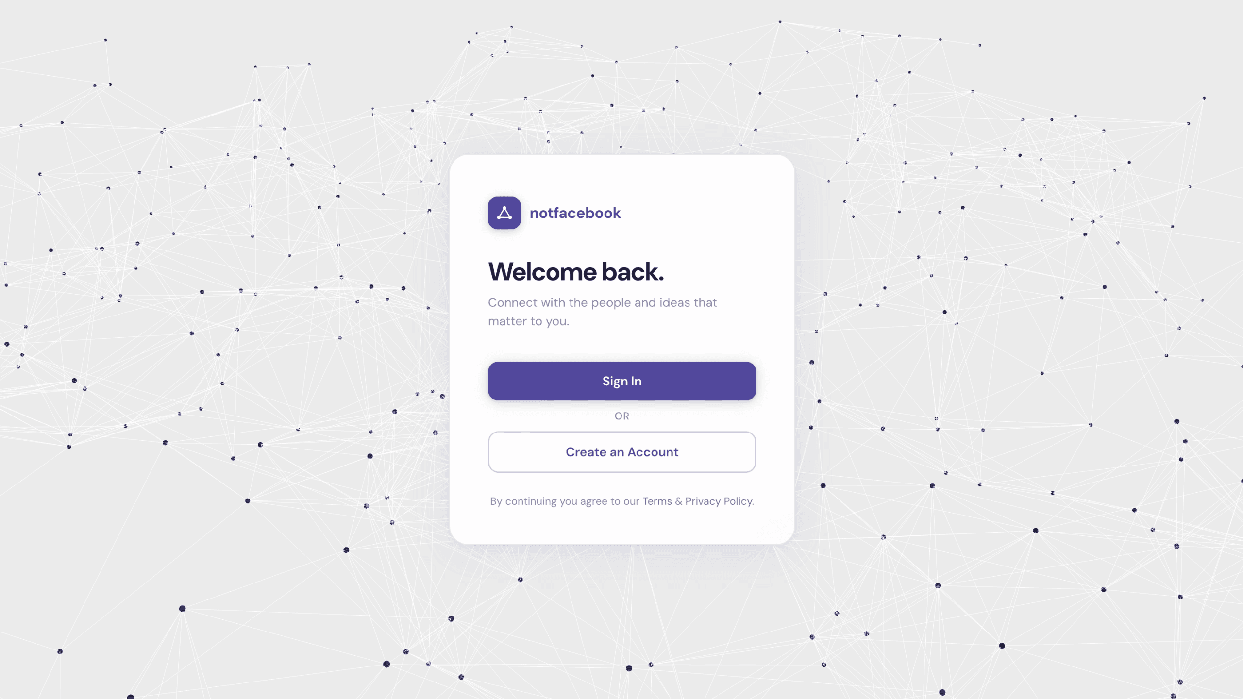 NotFbook - A social network with real-time chat and notifications screenshot
